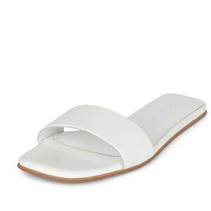 Jeffrey Campbell Vellum Sandals in White 9 Womens Leather flat slides